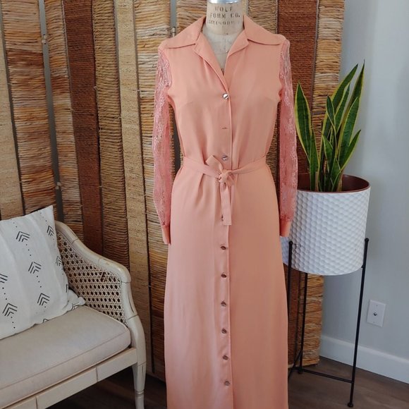 Vintage Dresses & Skirts - Vintage ButtonDown Midi Sheath Dress